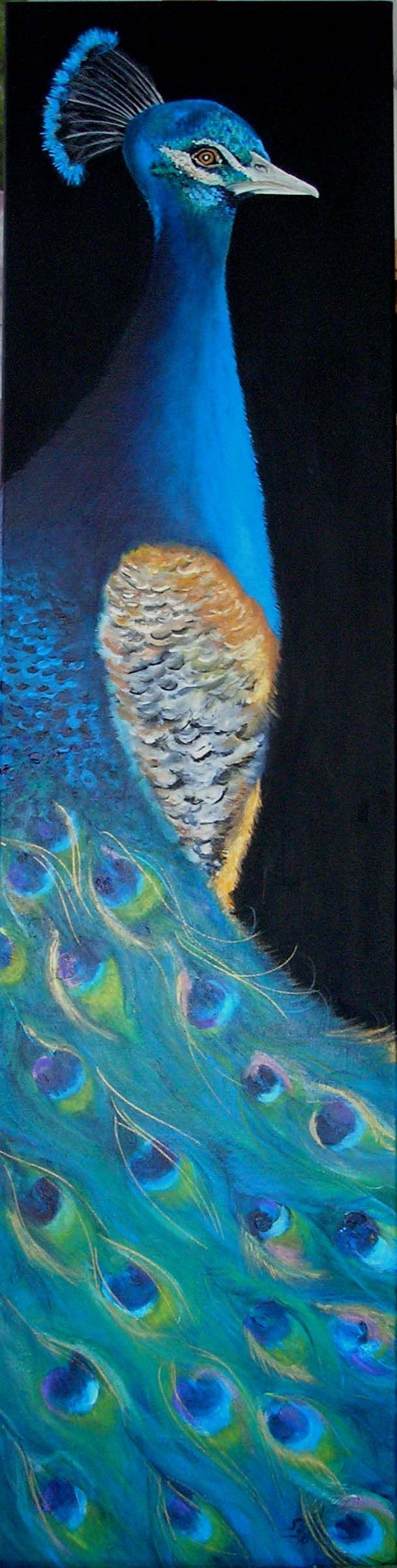 Pfau//Acryl//120x30cm//VERKAUF auf Etsy